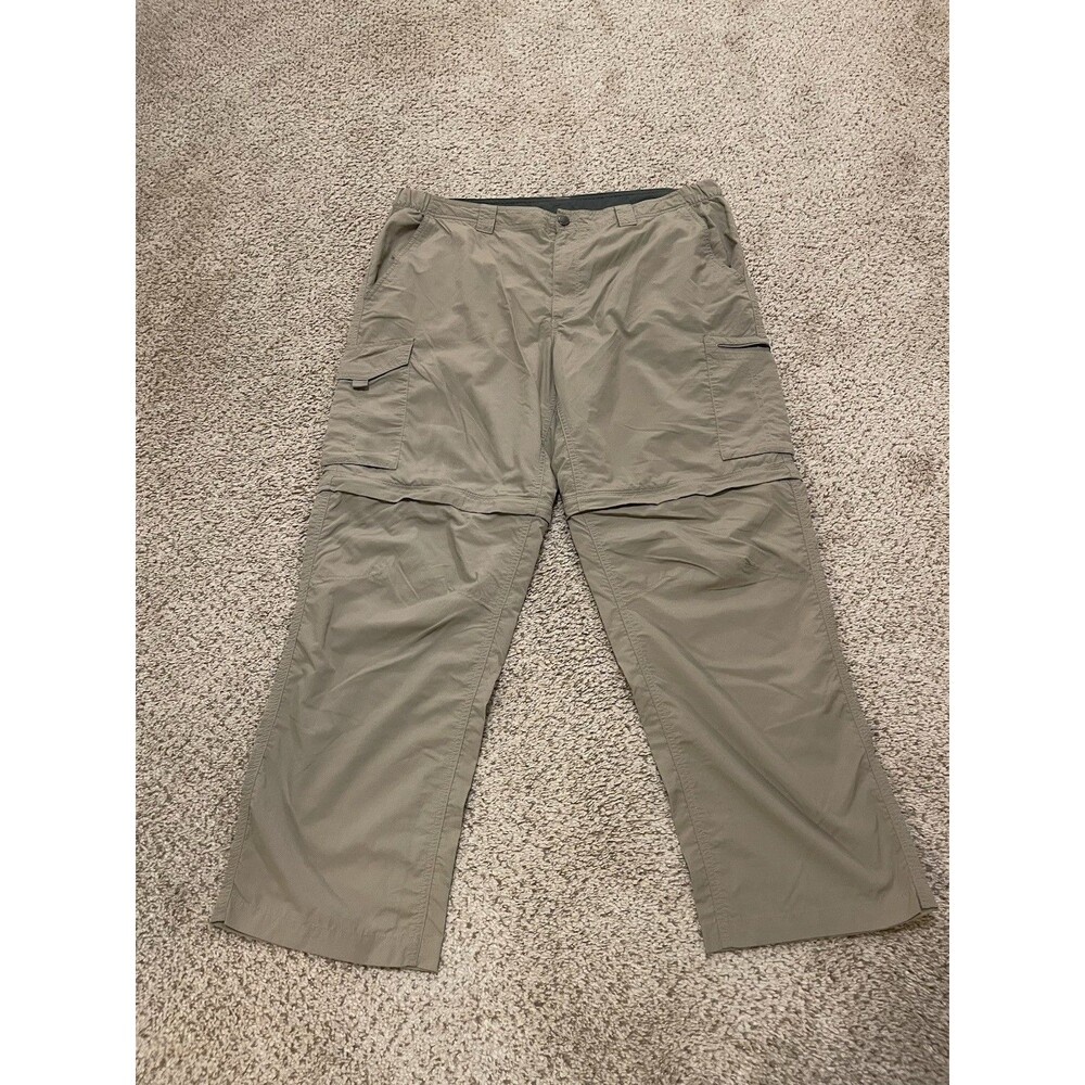 Columbia Omni-Shade Convertible Pants Men's Size 40x30 Tan Nylon Fishing Camp